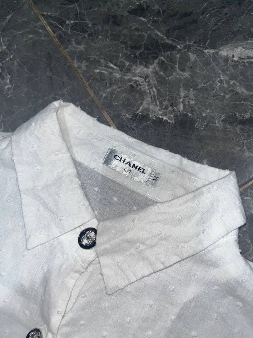 Chanel tops womens (Category: Blouses) located in Cabagan. Submitted by ronesmabe (Listing ID 1468058372, Image 2). Description: medium on tag off lang good for psg 17*17 no issue.