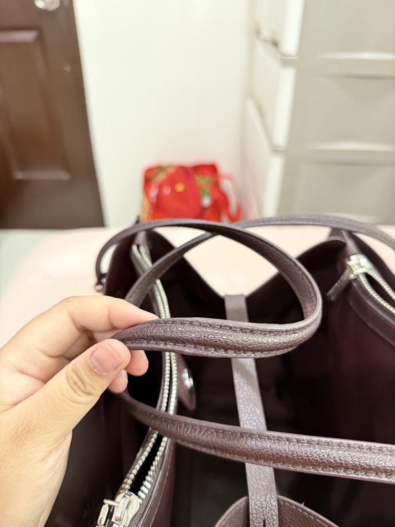 Charles & Keith Sansa Tote Bag - Plum (Category: Tote Bags) located in Davao. Submitted by evrgela (Listing ID 1467902863, Image 3). Description: Bought last december 2025 for ₱5,199 RFS: Bought a new school bag.
