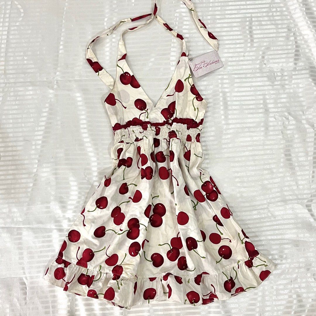 Cherry Smocked Ruffle Mini Doll Dress (Category: Dresses) located in Manila. Submitted by ave.archives (Listing ID 1468015724, Image 3). Description: Cherry Smocked Ruffle Mini Doll Dress 10/10 condition, XS-S.