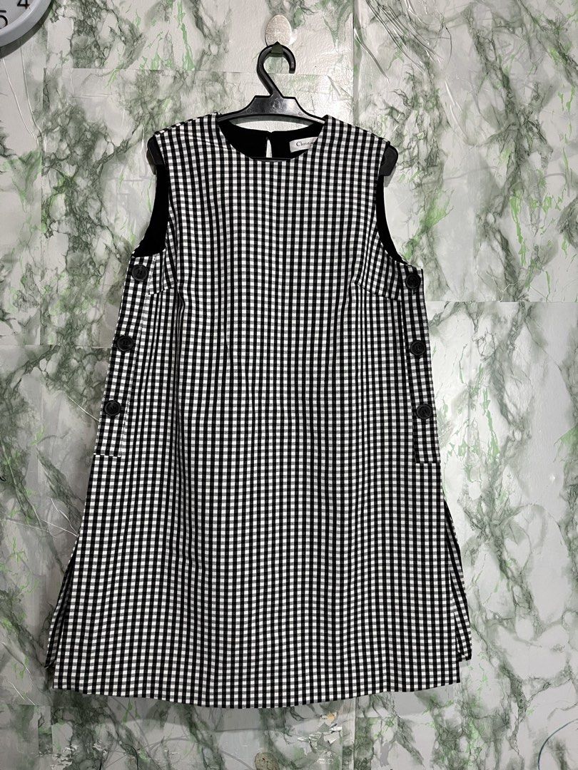 CHRISTIAN DIOR Gingnam Mini Dress (Category: Luxury Apparel) located in Bulacan. Submitted by letsfindukaywithme (Listing ID 1468051068, Image 2). Description: Christian Dior Gingnam Mini Dress Size 38 19x34" Best fit Medium Like new No issue +sf payment first Ship via J&T.