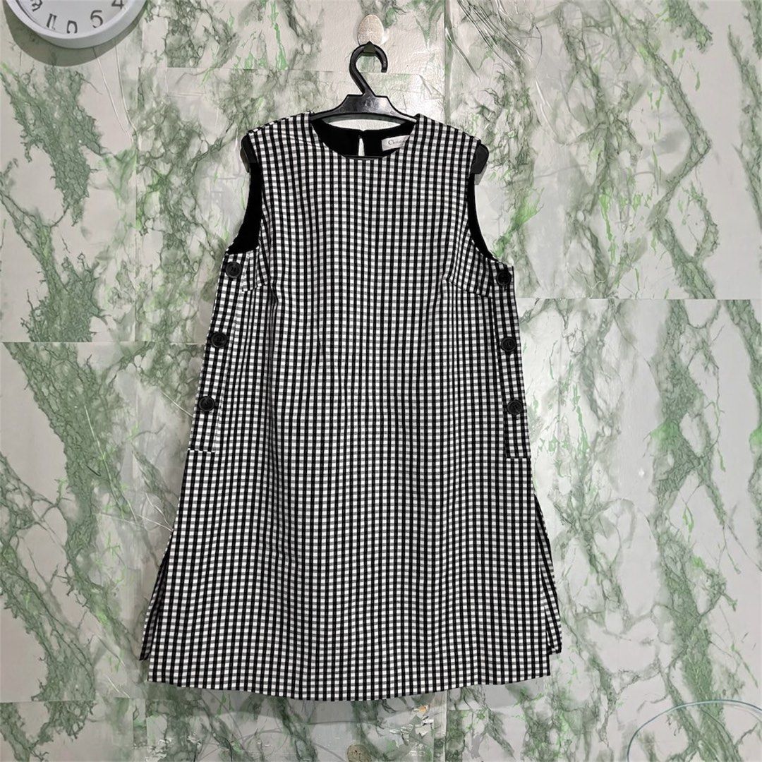 CHRISTIAN DIOR Gingnam Mini Dress (Category: Luxury Apparel) located in Bulacan. Submitted by letsfindukaywithme (Listing ID 1468051068, Image 1). Description: Christian Dior Gingnam Mini Dress Size 38 19x34" Best fit Medium Like new No issue +sf payment first Ship via J&T.