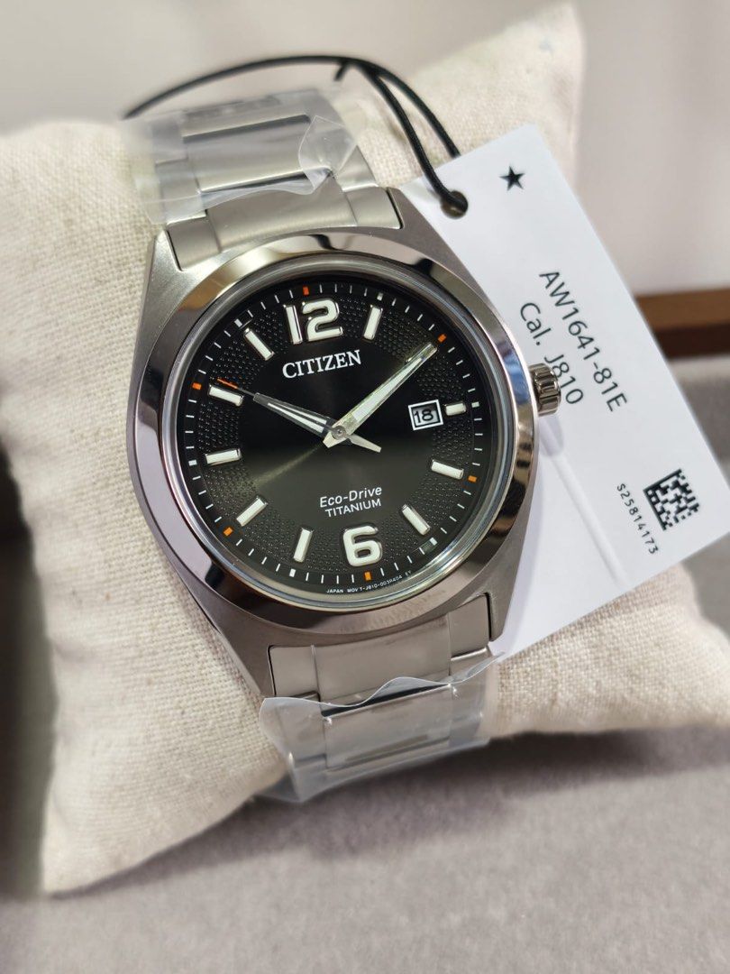 Citizen Super Titanium Eco Drive AW1641 (Category: Men's Watches) located in Makati City. Submitted by watchcenterph (Listing ID 1467973905, Image 1). Description: Citizen Super Titanium Eco Drive AW1641-81E- Black Dial AW1641-81L - Blue Dial AW1641-81X- Green Dial P13,500 Cash P14,175 Credit Card -This Citizen watch has a case made of Super Titanium with a diameter of 42 mm and is fitted with a Super Titanium band. Inside the case lies a Citizen