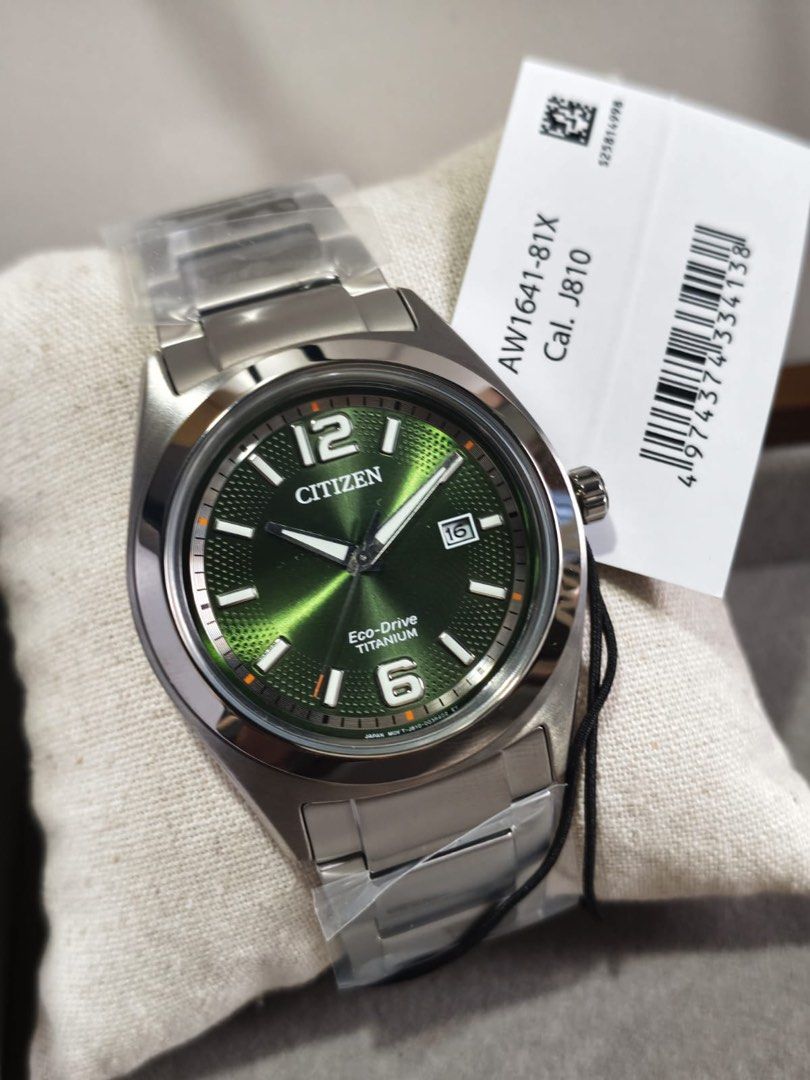 Citizen Super Titanium Eco Drive AW1641 (Category: Men's Watches) located in Makati City. Submitted by watchcenterph (Listing ID 1467973905, Image 3). Description: Citizen Super Titanium Eco Drive AW1641-81E- Black Dial AW1641-81L - Blue Dial AW1641-81X- Green Dial P13,500 Cash P14,175 Credit Card -This Citizen watch has a case made of Super Titanium with a diameter of 42 mm and is fitted with a Super Titanium band. Inside the case lies a Citizen
