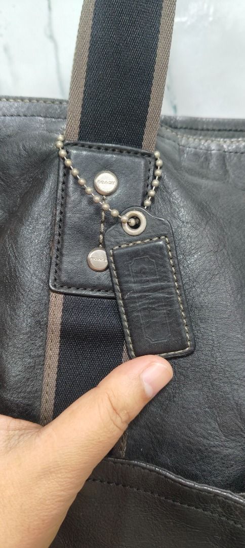 Coach Leather Tote Bag Black (Category: Luxury Bags & Wallets) located in Caloocan City. Submitted by aliling30 (Listing ID 1467867957, Image 2). Description: - Brand: Coach - Material: Premium black pebble leather - Hardware: Silver-tone with Coach branding - Features: Dual top handles, detachable shoulder strap, 2 front exterior slip pockets, signature Coach hangtag - Interior: Spacious main compartment for daily essentials - Style: Versatile f
