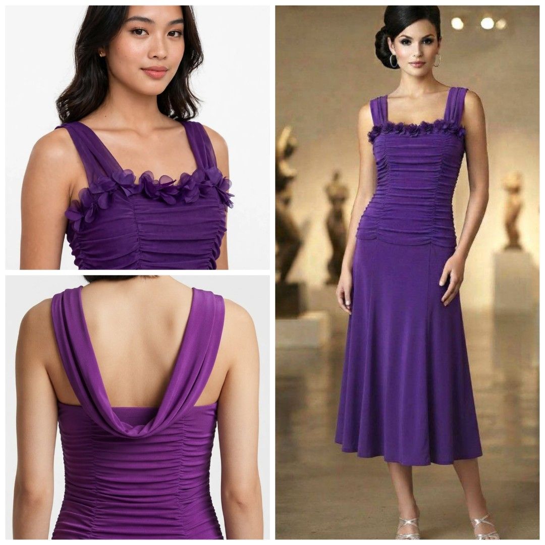 Cocktail Purple Dress (Category: Evening dresses & gowns) located in Las Pinas. Submitted by apples_here (Listing ID 1466801693, Image 1). Description: New. Flowing skirt Stretched torso top Adjustable strap Hanging chest design can be used in different styles.