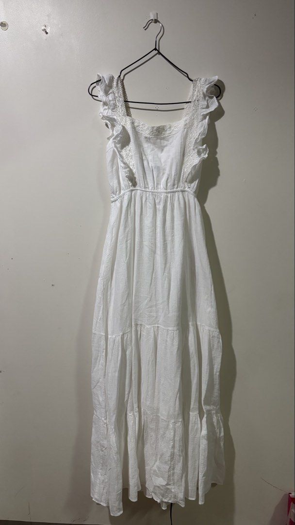 Coco Cabaña White Long Eyelet Flowy Dress (Category: Dresses) located in Binan City. Submitted by myprelovedhaul (Listing ID 1467959311, Image 2). Description: fits xs to large frame - no when worn photos! - last price posted! - please message only if sure buyer! - limited replies only. - Available unless mark as sold. - Ship via j&t or lalamove for same day. -Mode of payment: Gcash 📍Biñan Laguna .