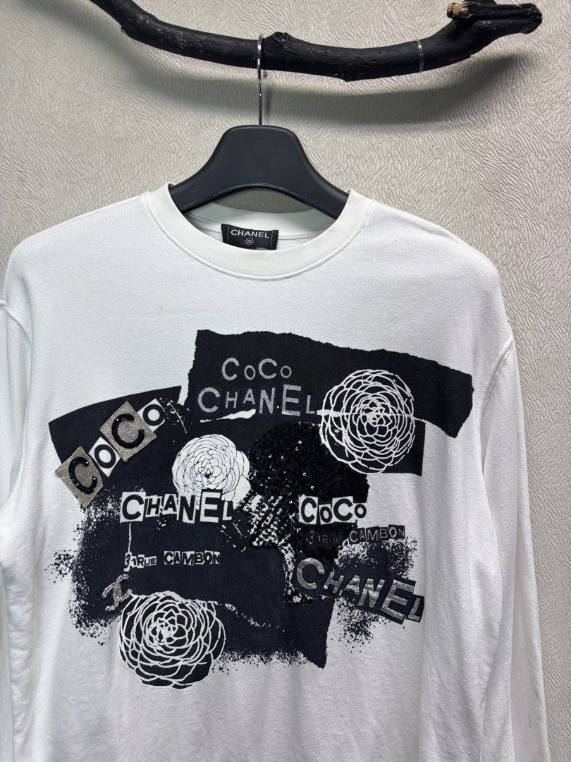 Coco Chanel Crewneck (Category: Coats, Jackets and Outerwear) located in Baybay. Submitted by thrift.ed2023 (Listing ID 1468018569, Image 2). Description: Coco Chanel Crewneck Large to XL 22x25 No Issue Good as New .