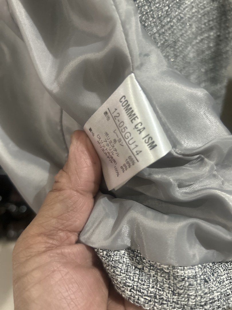 COMME CA ISM (Category: Coats, Jackets and Outerwear) located in Cavite. Submitted by cecitrifthshop (Listing ID 1467901931, Image 3). Description: This item appears to be a gray textured single-button blazer or jacket from the Japanese brand COMME CA ISM (by Five Foxes)..