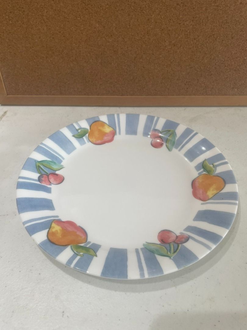 Corelle - Dinner Plate w/ Fruit Design (Category: Dinnerware & Cutlery) located in Quezon City. Submitted by foxsquaredeals (Listing ID 1467914159, Image 1). Description: SP: 120/pc Size: 24cm 4pcs available MOP: Gcash/Bank transfer.