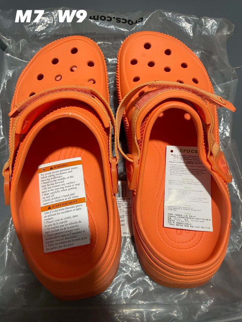 Crocs Classic Crush Clog & Sandals Multiple Colors Sizes (Category: Slippers and slides) located in Manila. Submitted by superaceeeee (Listing ID 1467881103, Image 3). Description: - Bundle of 3 brand new pairs of Crocs with original tags and plastic packaging - Includes Orange Classic Hiker Clogs, Turquoise Classic Crush Clogs, and Coral Pink Slides - Sizes included: M6/W8 and M7/W9 - Vibrant colorways perfect for casual daily wear or outdoor ad