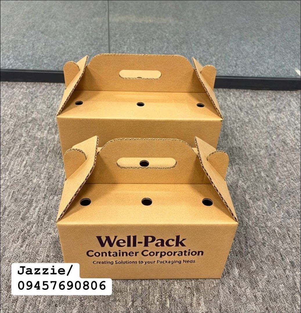Customized Packaging Cardboard Box with Handle Supplier (Category: Looking For) located in Manila. Submitted by quickbird-d79056 (Listing ID 1467839772, Image 2). Description: Our ADVANTAGES: 💢DIRECT Manufacturer/Supplier 💢ISO 9001:2015 Compliant (Quality Management System) 💢HALAL Certified 💢INNOVATIVE Machineries and Equipment 💯 High QUALITY Products and Services @ Low Prices ALWAYS We OFFER: 💢Corrugated board sheeted/boxes (RSC & Die- cut