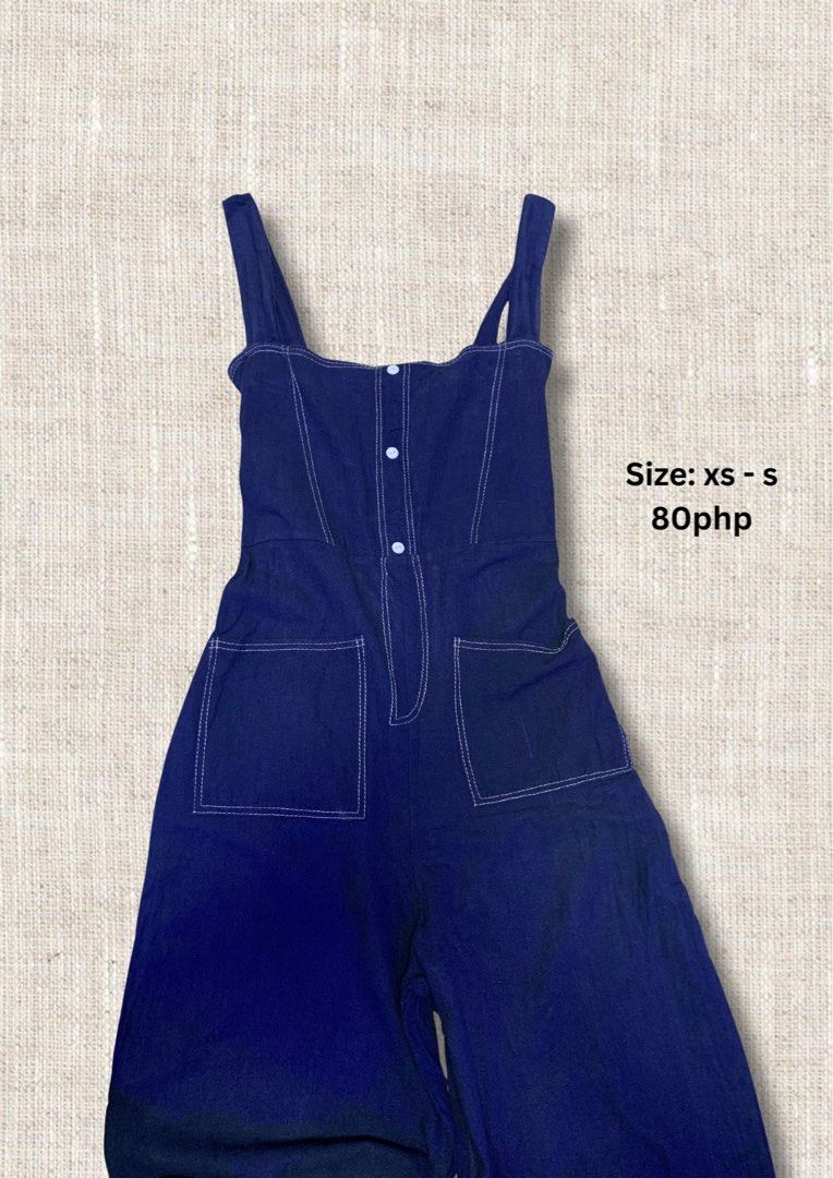 Dark Blue Denim Jumpsuit Size XS-S (Category: Jumpsuits) located in Bulacan. Submitted by jeune.elly (Listing ID 1467922719, Image 1). Description: MOP: Gcash (no cod) MOD: Flash express and lalamove only Loc: bulacan Reminders‼️ * all mine items should be payed within 24hrs * delivery fee will be shouldered by the buyer * manage your expectations * color may change due to lighting of the picture .
