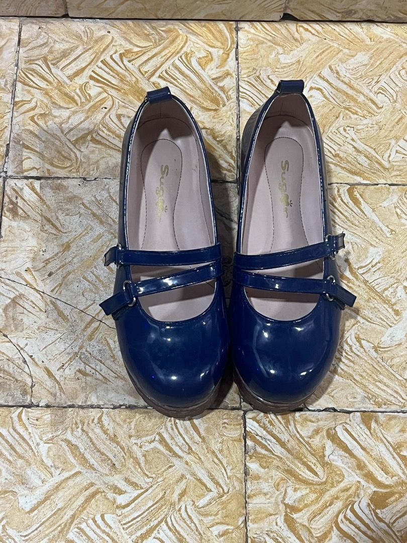 Dark Blue Mary Jane Platform Heels (Category: Heels) located in Cainta. Submitted by supershopaholic1682 (Listing ID 1467981994, Image 2). Description: Cuuutest Mary Janes, with asymmetrical strap design. Minor scuffs and signs of wear, but nothing too noticeable. Size 7 (23in), but can maybe fit size 6-6.5 if you wear socks. 5cm heels RFS: decluttering, only used a few times.
