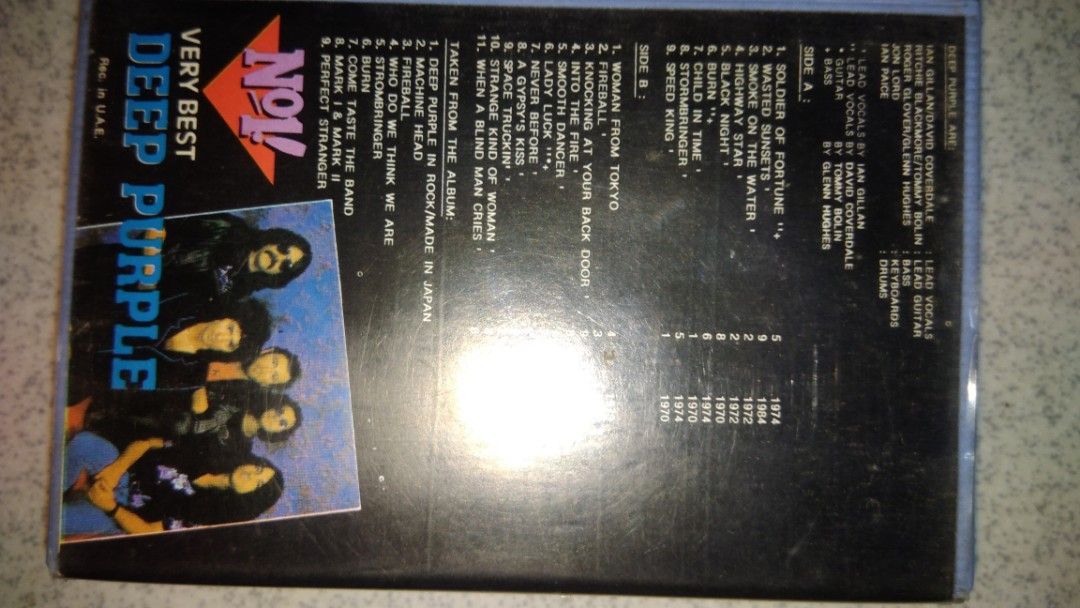 Deep Purple Cassette Tape (Category: CDs & DVDs) located in Makati City. Submitted by julz2026 (Listing ID 1467926402, Image 2). Description: -Price is fixed - With inlay and transparent casing - Very good condition.