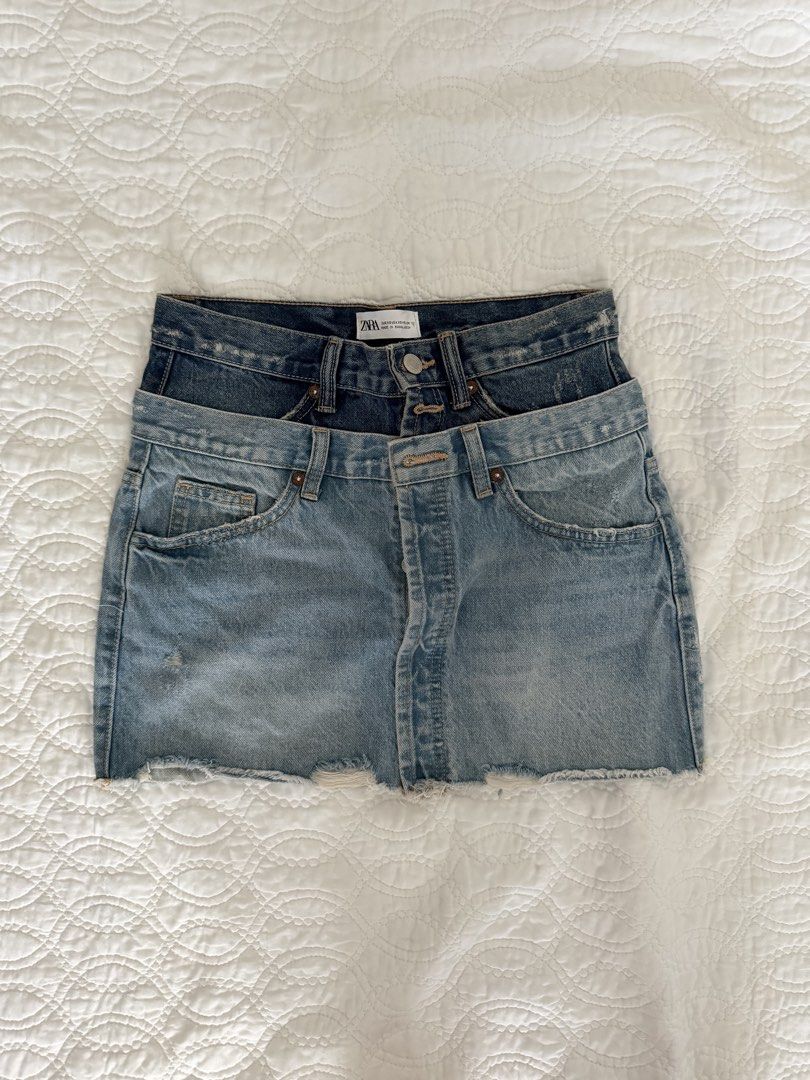 Denim Zara Mini Skirt (Category: Skirts) located in Quezon City. Submitted by kelangot (Listing ID 1467920281, Image 1). Description: Selling this item in great condition! Brand: zara Size: xs Condition: worn only once Color: denim RFS: decluttering 📦 Shipping: C/O buyer 💸 Payment: GCash, BPI, or GoTyme Feel free to message me for inquiries Strictly no cancellations, returns, or refunds. Happy shopping! ♡.