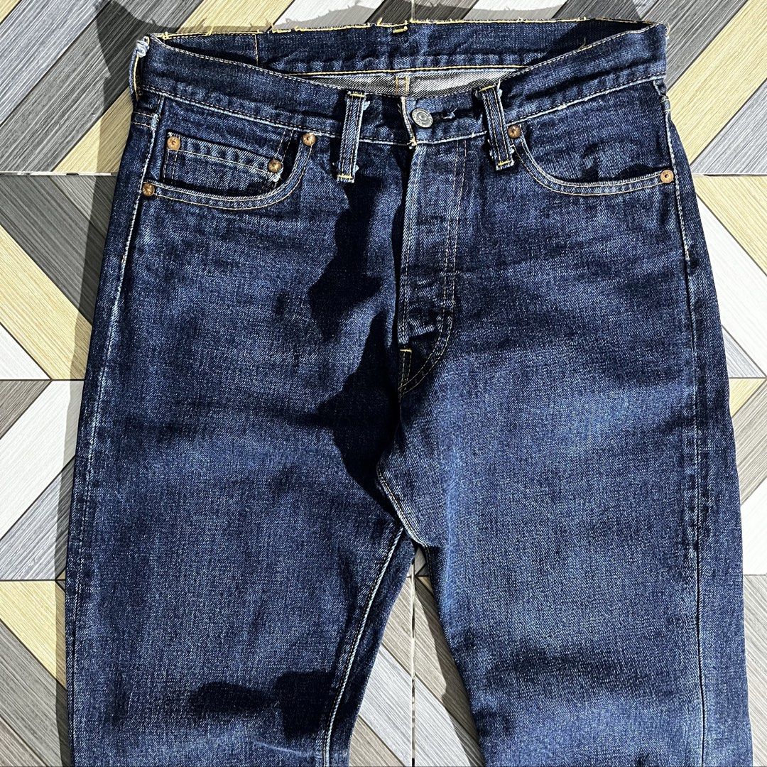 DENIME Lot.825 Indigo Button Fly Jeans (Category: Jeans) located in Daraga. Submitted by th3cliquejunks (Listing ID 1467901445, Image 3). Description: DENIME Lot.825 Indigo Button Fly Jeans Tagged Size: 31” Condition: 9.5/10 Flaw: Altered Length Made in: Japan Measurement: Waist: 31” Length: 38” Hem: 7” - 3,480 Dm!.