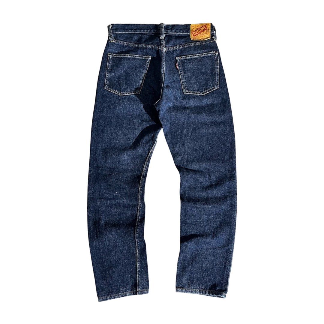 DENIME Lot.825 Indigo Button Fly Jeans (Category: Jeans) located in Daraga. Submitted by th3cliquejunks (Listing ID 1467901445, Image 2). Description: DENIME Lot.825 Indigo Button Fly Jeans Tagged Size: 31” Condition: 9.5/10 Flaw: Altered Length Made in: Japan Measurement: Waist: 31” Length: 38” Hem: 7” - 3,480 Dm!.