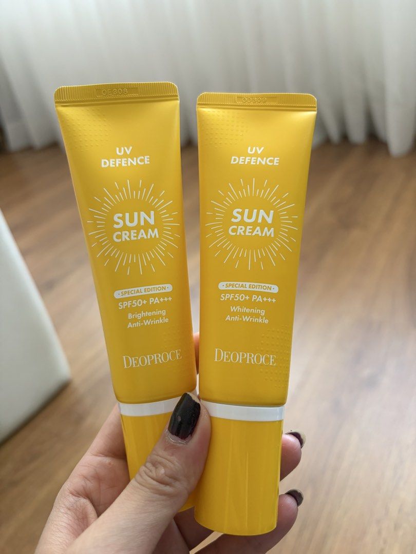 Deoproce sunscreen (Category: Makeup) located in Dagupan City. Submitted by thrifttostyle (Listing ID 1467845022, Image 3). Description: ☀️ DEOPROCE SUNSCREEN ￼ expiry on 2027 💗 2 for only ₱600 only ✨ 100% full 📦 Selling because I have extra stocks and won’t be able to use them all..