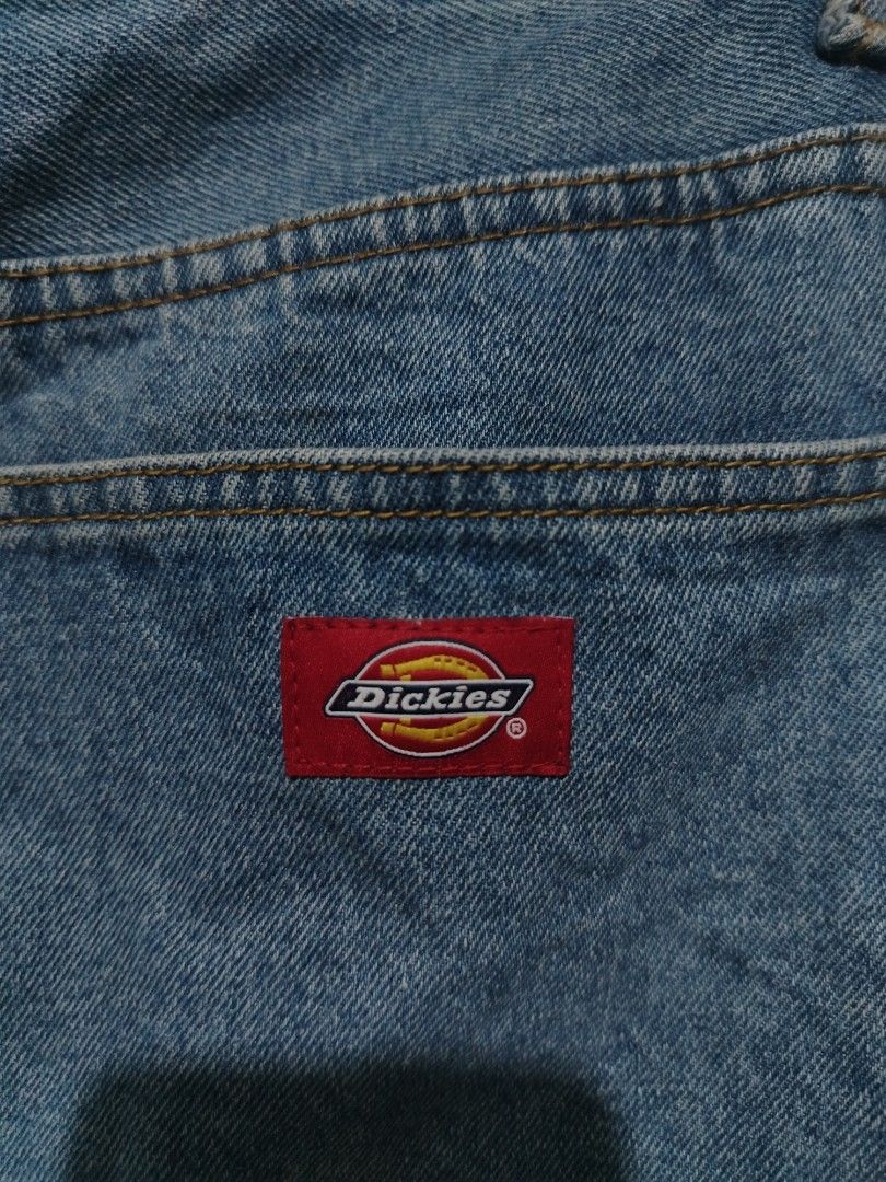 Dickies Blue Denim Carpenter Pants (Category: Jeans) located in Rizal. Submitted by gmpastoffi75031 (Listing ID 1467918718, Image 2). Description: - Brand: Dickies - dimes waist 36 length 38 - Color: Classic blue denim - Fit: Relaxed straight leg - Features: Utility style, multiple side pockets, and a hammer loop - Details: Iconic red Dickies logo patch on the back pocket - Condition/Style: Great everyday workwear piece - missing tag.