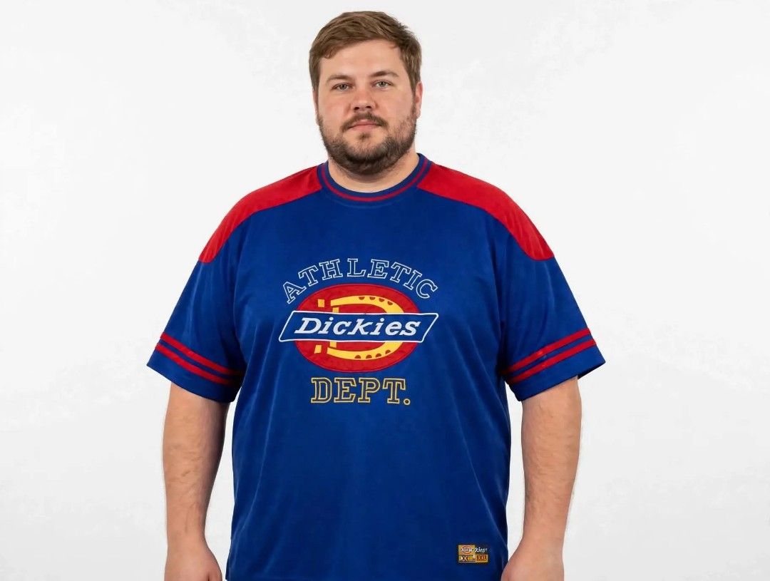 Dickies Jersey for Men (American Sizes) (Category: Activewear) located in Las Pinas. Submitted by apples_here (Listing ID 1467881958, Image 2). Description: *🔥 DICKIES ATHLETIC DEPT. OVERSIZED JERSEY - BRAND NEW (SALE - With Minor Flaws)* *Available: 🔴 Red / 🔵 Blue | Sizes: US M - XL ONLY* *Available Stocks:* 🔴 Red: M / L / XL 🔵 Blue: M / L / XL Y2K Oversized Jersey - Malaki ang print, pang streetwear! *DETAILS:* - Design: ATHLETIC (white ou