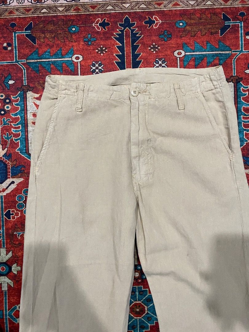 Diesel Linen-blend Pants 30 (Category: Chinos) located in Antipolo. Submitted by bentakahitanoano (Listing ID 1467982006, Image 3). Description: Diesel Linen-blend Pants Size 30 52% cotton - 48% linen Still in good condition Color may vary due to lighting Waist 16 Rise 12 Thigh 12 Length 38 Inseam 27.5 Leg opening 9.5.