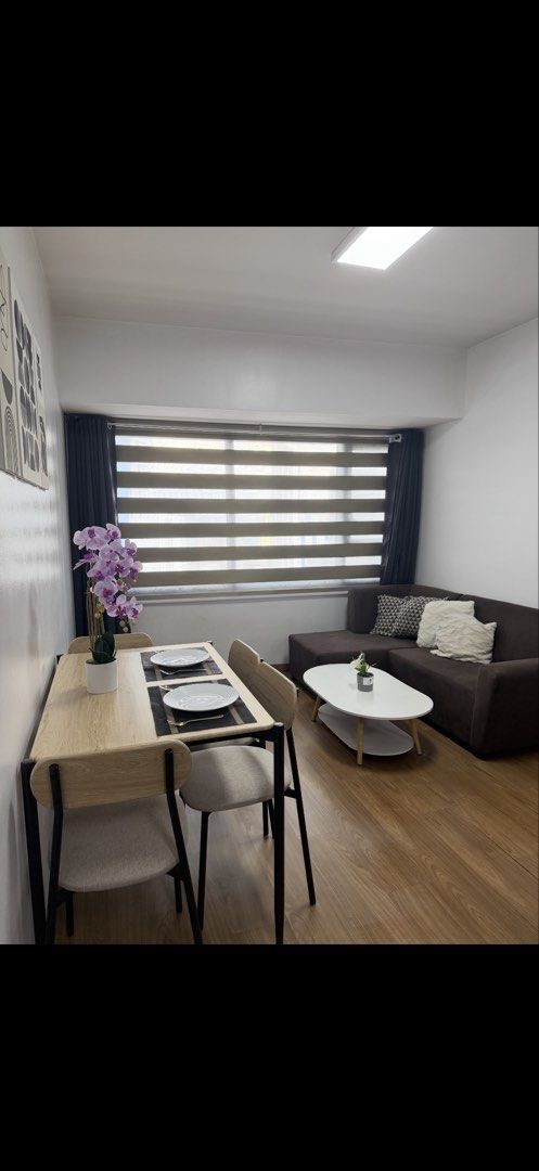 Dining set good for 4 (Category: Tables & Sets) located in Manila. Submitted by thefairybagmother.ph (Listing ID 1467973906, Image 1). Description: FOR SALE: Dining Table Set with 4 Chairs 🤍 Minimalist wooden dining table with 4 matching chairs. Neutral wood finish with black metal legs, perfect for condos, apartments, or small spaces. ✨ Modern, minimalist design ✨ Seats 4 comfortably ✨ Sturdy black metal frame ✨ Neutral colors that match any in