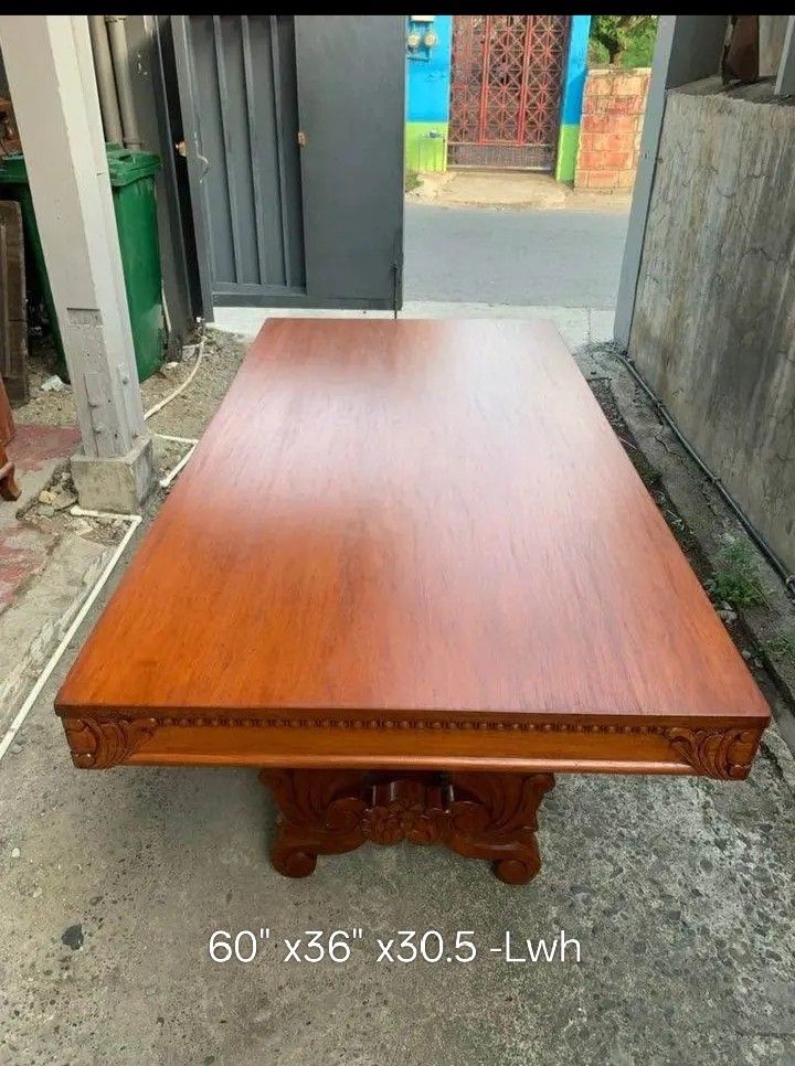 Dining table 1piece top narra (Category: Tables & Sets) located in Manila. Submitted by carmelites36250 (Listing ID 1467864237, Image 1). Description: #forsale #furniturestore Dining Table 1piece Top ❤❤❤ Solid narra wood 🎯 Fully refurbish/ varnish Deliver Pm me ☎☎☎☎ Price-24k ready to use ❤🎯🎯.