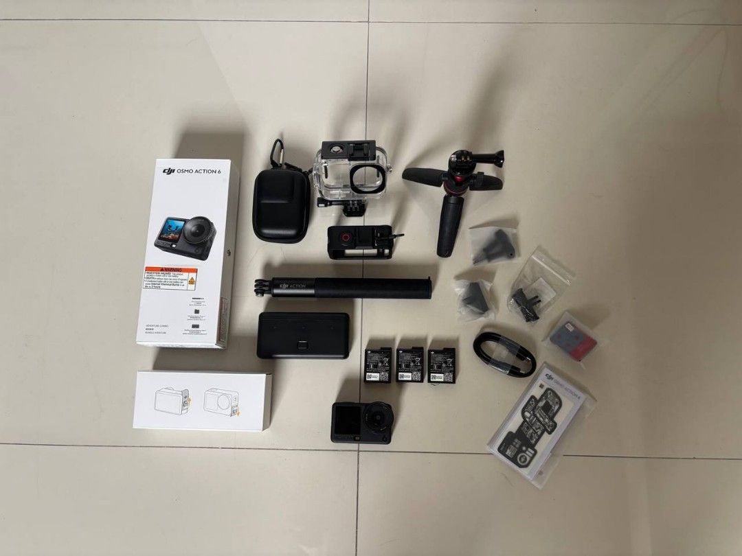 DJI Action 6 Adventure Combo (Category: Video Cameras) located in Batangas. Submitted by batangascitywatches (Listing ID 1467955849, Image 3). Description: DJI Osmo Action 6 • Up To 8k Ultra HD At 30 FPS • 38MP Photos • 50gb Internal Storage • With Extra SD Card Slot • Touchscreen • Waterproof • Many Available Features • Original Adventure Combo • No Issues • In Great Condition • No History Of Repairs • Under Warranty - Sept. 2027 • 1 Month Old O