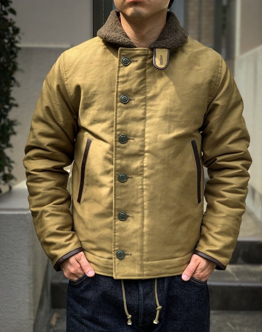 Dry bones N-1 deck jacket (made in Japan) (Category: Coats, Jackets and Outerwear) located in Baguio. Submitted by archival_thrifted.ph. (Listing ID 1467909982, Image 3). Description: FOR SALE‼️ .DRY BONES N-1 LEATHER COMBINATION DECK JACKET .MADE IN JAPAN 🇯🇵 .EXCELLENT CONDITION .SIZE 40 ON TAG .RETAIL PRICE 65,890 YEN-26,175 PHP .SELLING FOR ONLY 4800 PLUS SF .❌❌ COP/COD .MOP GCASH .COURIER J&T .BAGUIO AREA .DM FOR SURE BUYER TY.