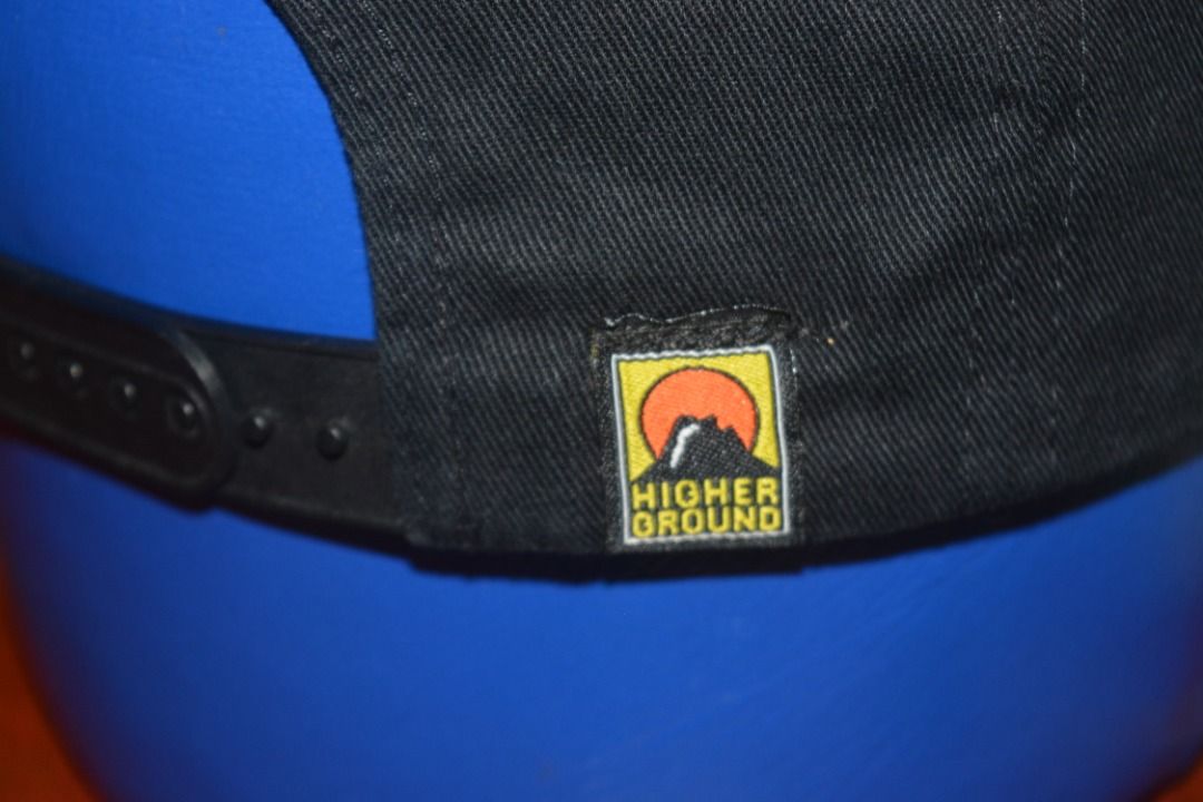 DVO Higher Ground Snapback Cap Black Gold (Category: Caps & Hats) located in Bislig. Submitted by edisontv (Listing ID 1467933676, Image 3). Description: Open for video call. Selling it for 685 FREE SHIPPING. Vintage or bihira na to. Sa mga fan ng local brand jan, at mahilig mag climb or hiking. Support your local - Brand: Higher Ground (Made in Davao) - Color: Classic Black with vibrant yellow embroidery - Design: Large 'HG' front logo with text