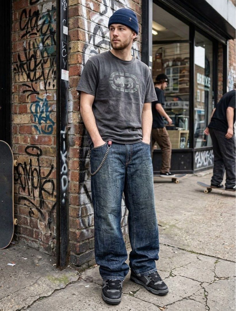 ECKO UNLTD. BAGGY-FIT PANTS (Category: Jeans) located in Kapalong. Submitted by ac_thrift (Listing ID 1467971164, Image 1). Description: ECKO UNLTD. BAGGY-FIT PANTS Size: 34 Waist: 34 Length: 42.5 Hem: 10 Condition: Excellent MoP: Gcash Location: Mindanao, Davao del Norte, Kapalong, 8113.