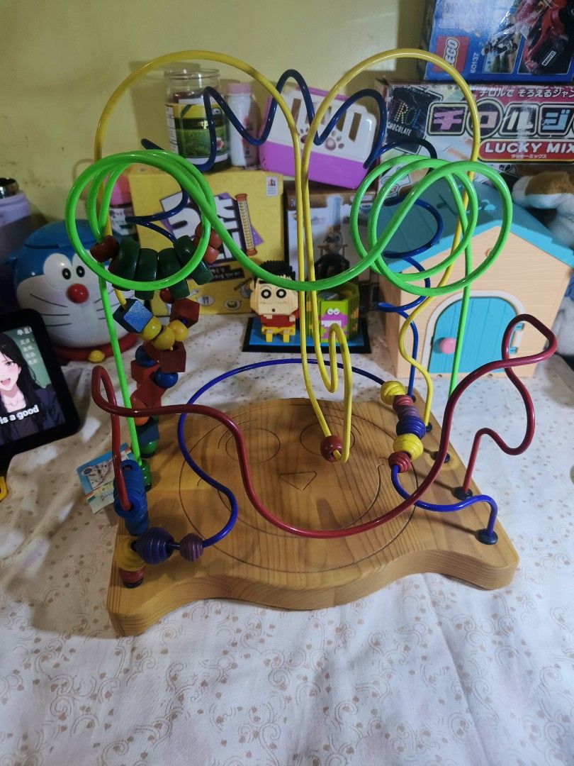 Educo Zig Zag Zoom Bead Maze Toy (Category: Educational & Learning Toys) located in Caloocan City. Submitted by mckysprelove (Listing ID 1467883452, Image 2). Description: - Brand: Educo (Zig Zag Zoom) - Recommended Age: 2 years and over - Features: Cute funny-face wooden base with multi-colored wire loops and sliding wooden beads/shapes - Benefits: Excellent for developing fine motor skills and hand-eye coordination ~Preloved; VGUC; Firm lahat n