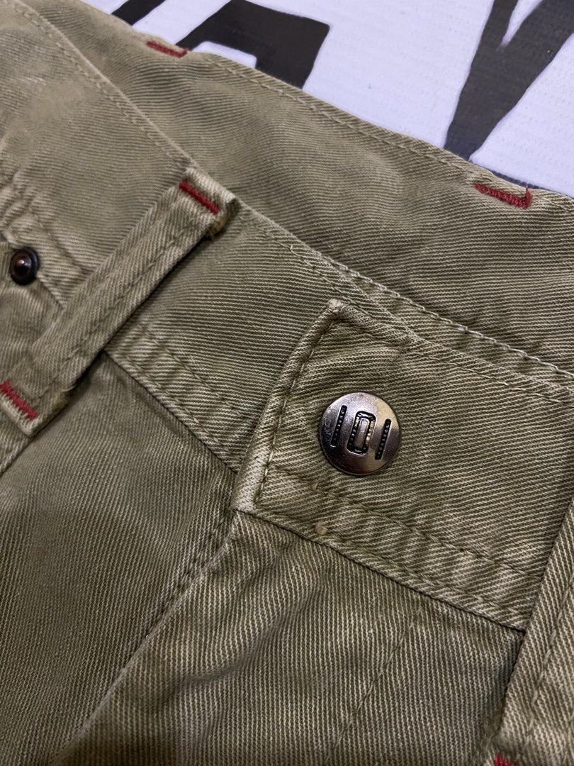 Edwin 101 Olive Double knee carpenter pants (Category: Jeans) located in Rosario. Submitted by thrift_king_ali (Listing ID 1467850062, Image 3). Description: Edwin Olive Double Knee Carpenter Dimes: W-30 L-40 Leg opening: 9.5 inches thigh: 13 inches excellent condition 600+sf.