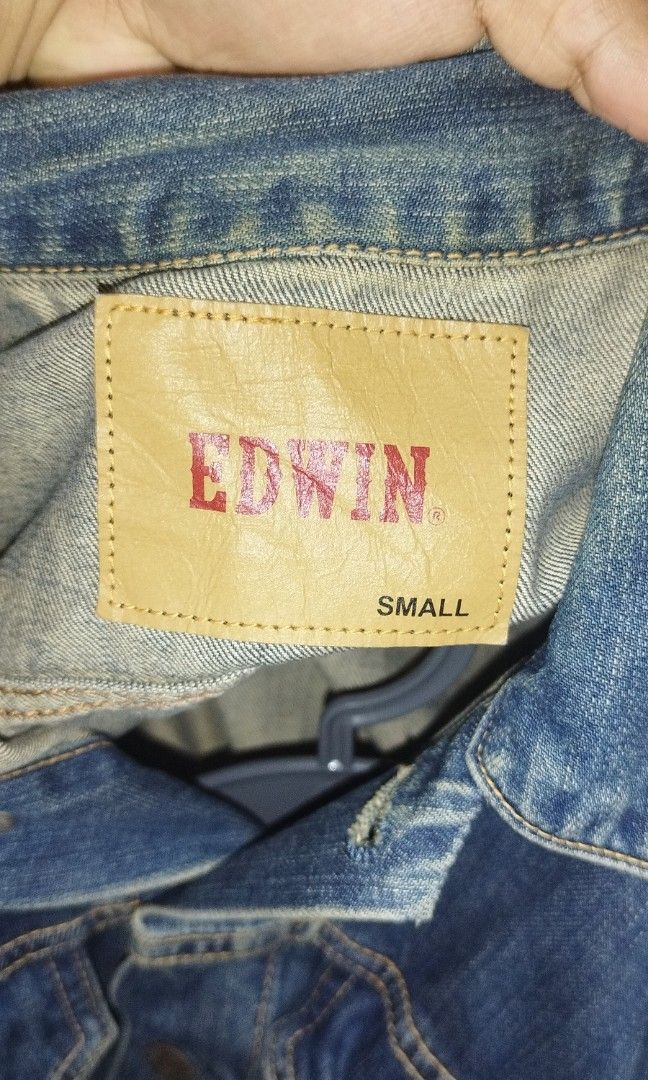 Edwin Denim Jacket (Category: Coats, Jackets and Outerwear) located in Baguio. Submitted by alu22 (Listing ID 1467888087, Image 2). Description: Edwin Denim Jacket Like New Condition Pit2pit: 19.5in Length:23in Fit Small to Medium.