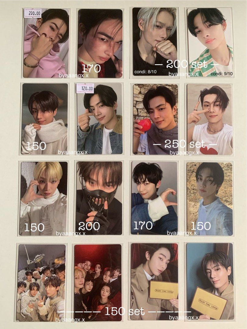 Enhypen Official Photocards (Category: K-Wave Merchandise) located in Tagbilaran City. Submitted by byaaangx.x (Listing ID 1467907141, Image 1). Description: - Price range: ₱120 to ₱250 (check individual photos for exact prices) - Some photocards are sold as sets.