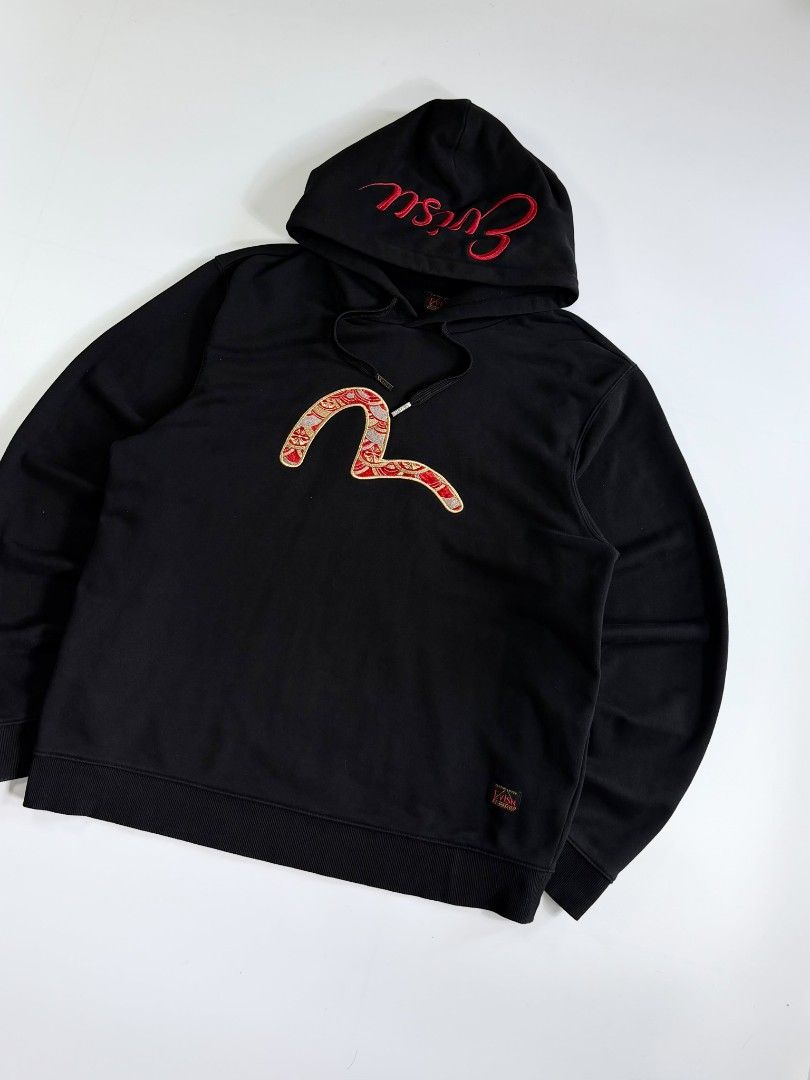 Evisu Heritage Scale Pattern Seagull Embroidery Hoodie (Category: Coats, Jackets and Outerwear) located in Manila. Submitted by curated_premium (Listing ID 1468008972, Image 2). Description: brandnew condition 10/10 color rate 10/10 condition size xl 23 width 28 length no issue.