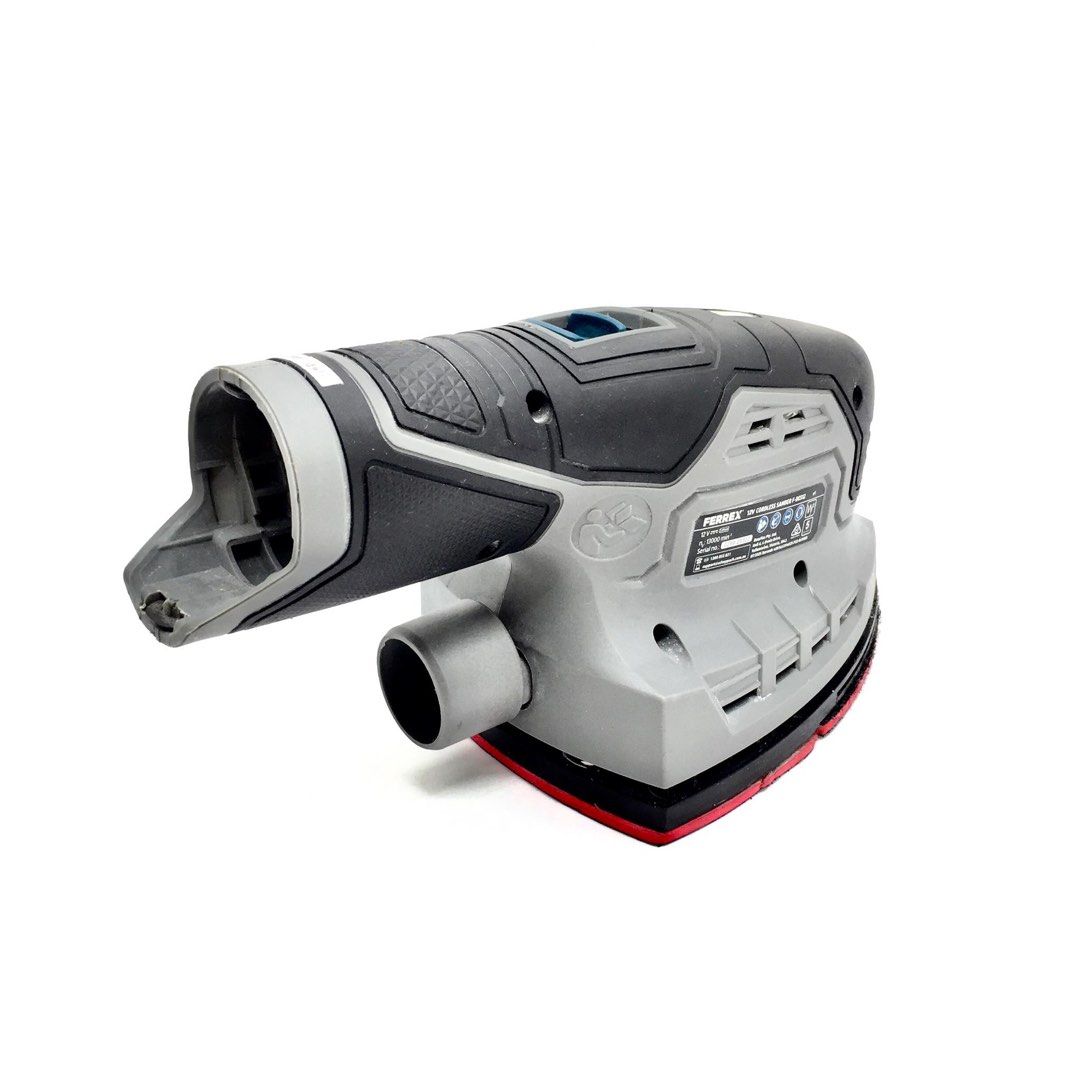 FERREX F-DES12 12V Cordless Compact Sander (Category: Construction Tools & Equipment) located in Pasay City. Submitted by meostore (Listing ID 1467901623, Image 3). Description: FERREX F-DES12 12V Cordless Compact Sander -Brand: Ferrex -Model no.: F-DES12 -Voltage: 12V Li-ion system -Compact lightweight triangular pad shape for tight corners and edges -Battery originally not included NOTE: Actual photos are as posted. Please expect scratches. No 
