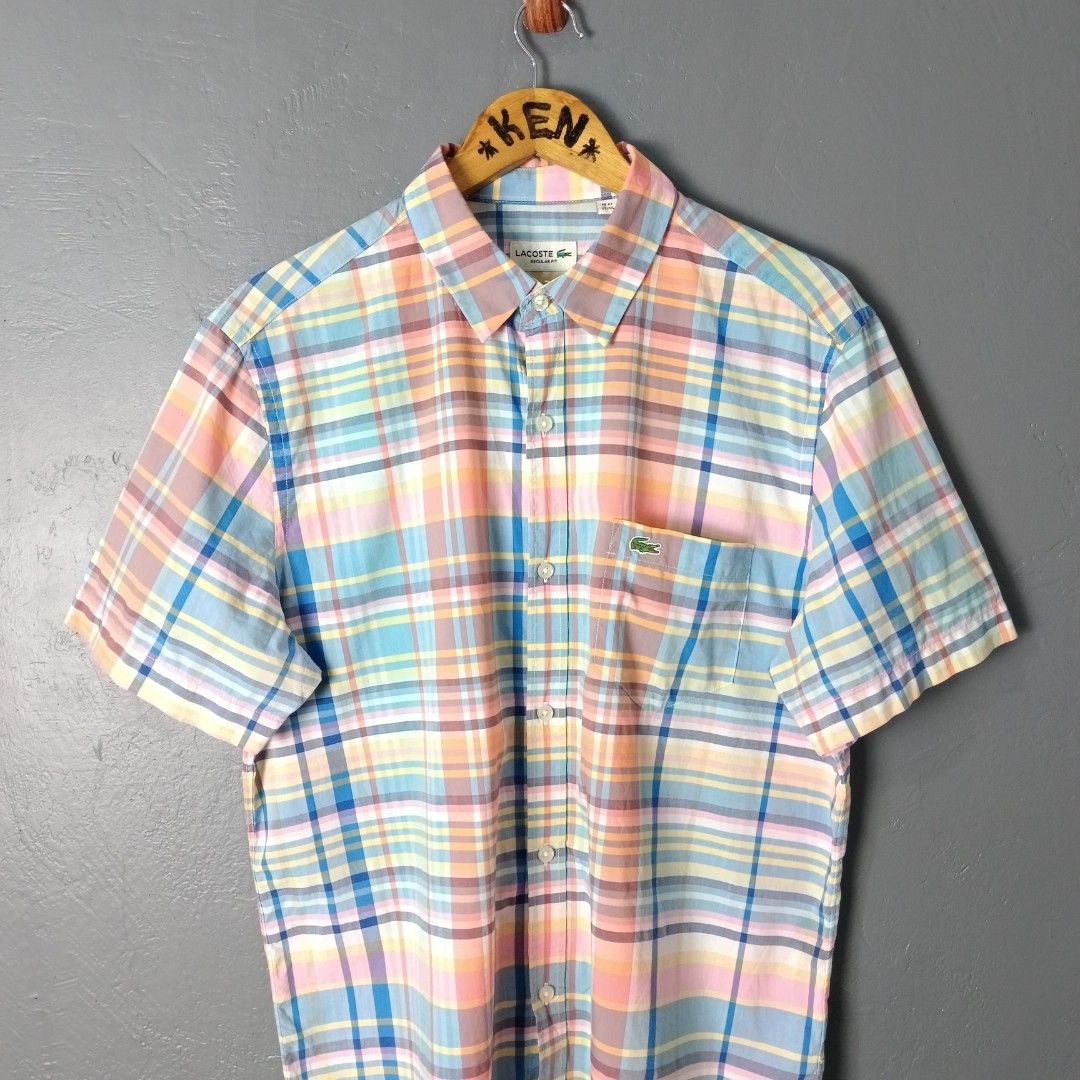 For Men - Lacoste (Category: Tshirts & Polo Shirts ) located in Bacolod City. Submitted by drop.ph (Listing ID 1467919908, Image 2). Description: Lacoste - Check Shirt Authentic *Size L - 22.5x29.5 *Excellent *No Flaws *Price: 1,200php *Add SF if outside Bacolod City .