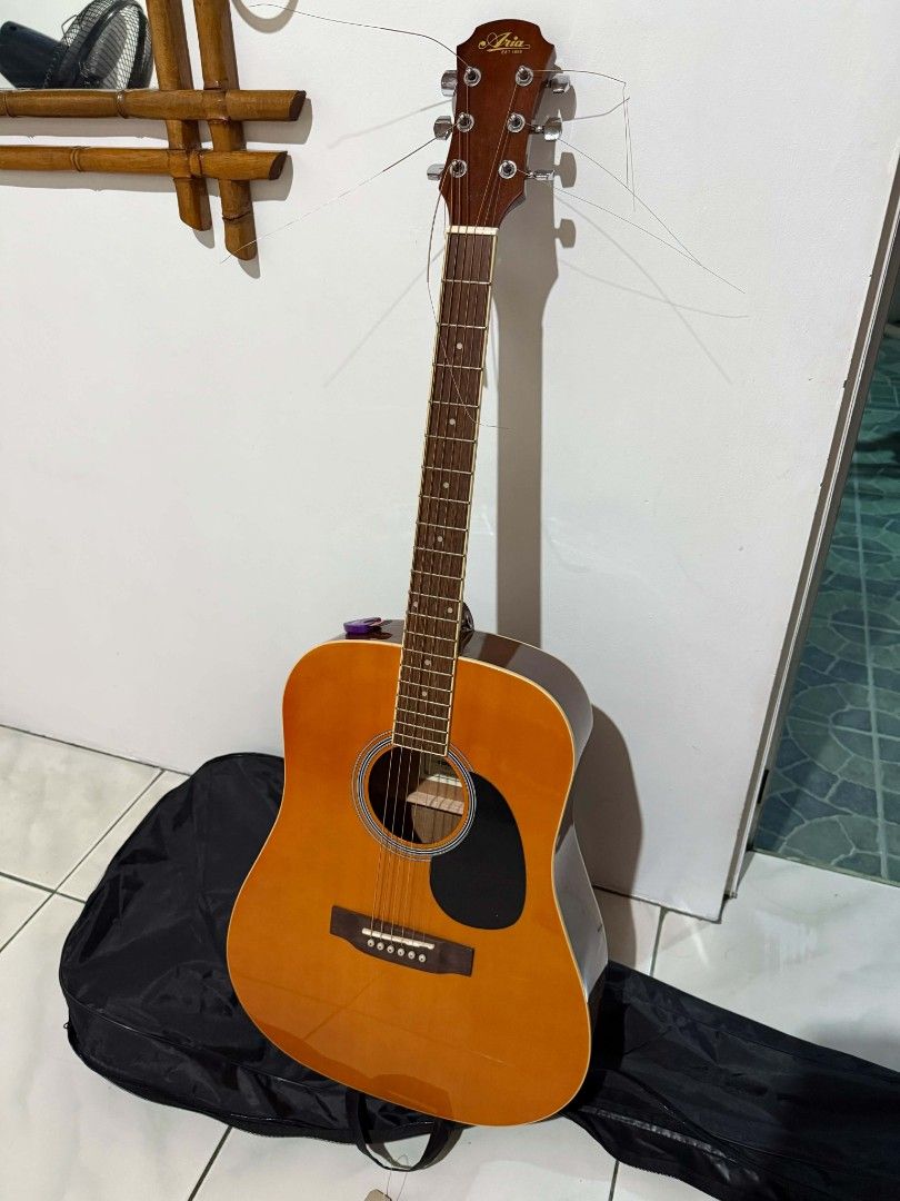 FOR SALE ONLY!!! ARIA PRO II (Category: Musical Instruments) located in Mabalacat. Submitted by kiwikloset (Listing ID 1467839942, Image 1). Description: ✅NEGOTIABLE -Pristine condition! -Used 3 times only! Inclusion: Guitar bag and picks Rfs: bawas kalat Loc: Pampanga.