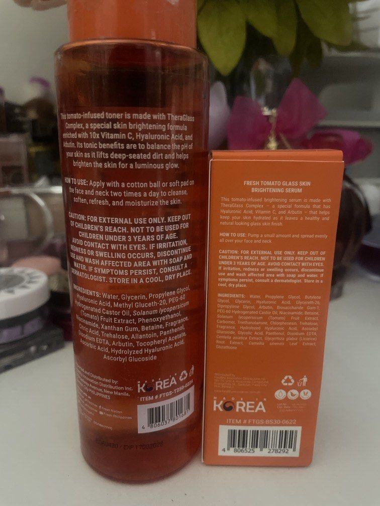 Fresh skinlab Tomato Glss Skin Set (Category: Face Care) located in Bacolor. Submitted by louiviellefinds (Listing ID 1467873631, Image 3). Description: The serum is brandnew while the toner I used it for a few times lang .