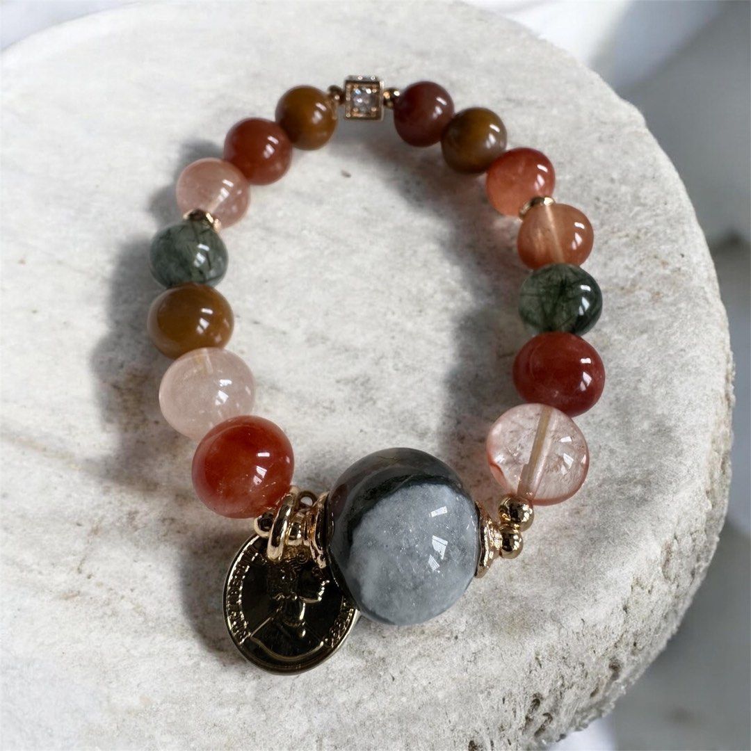 Fu lu shou bracelet natural stone (Category: Bracelets) located in Quezon City. Submitted by nics006 (Listing ID 1467839531, Image 1). Description: 🔸💚 🧡WEAR YOUR BLESSINGS. ATTRACT ABUNDANCE. WELCOME GOOD FORTUNE! 💰🌿🟠🏵️ More than just a bracelet, this beautiful piece carries the symbolism of Fortune, Wealth, and Longevity paired with the natural charm of Moss Agate. A meaningful accessory for those who wish to embrace prosperity, happiness