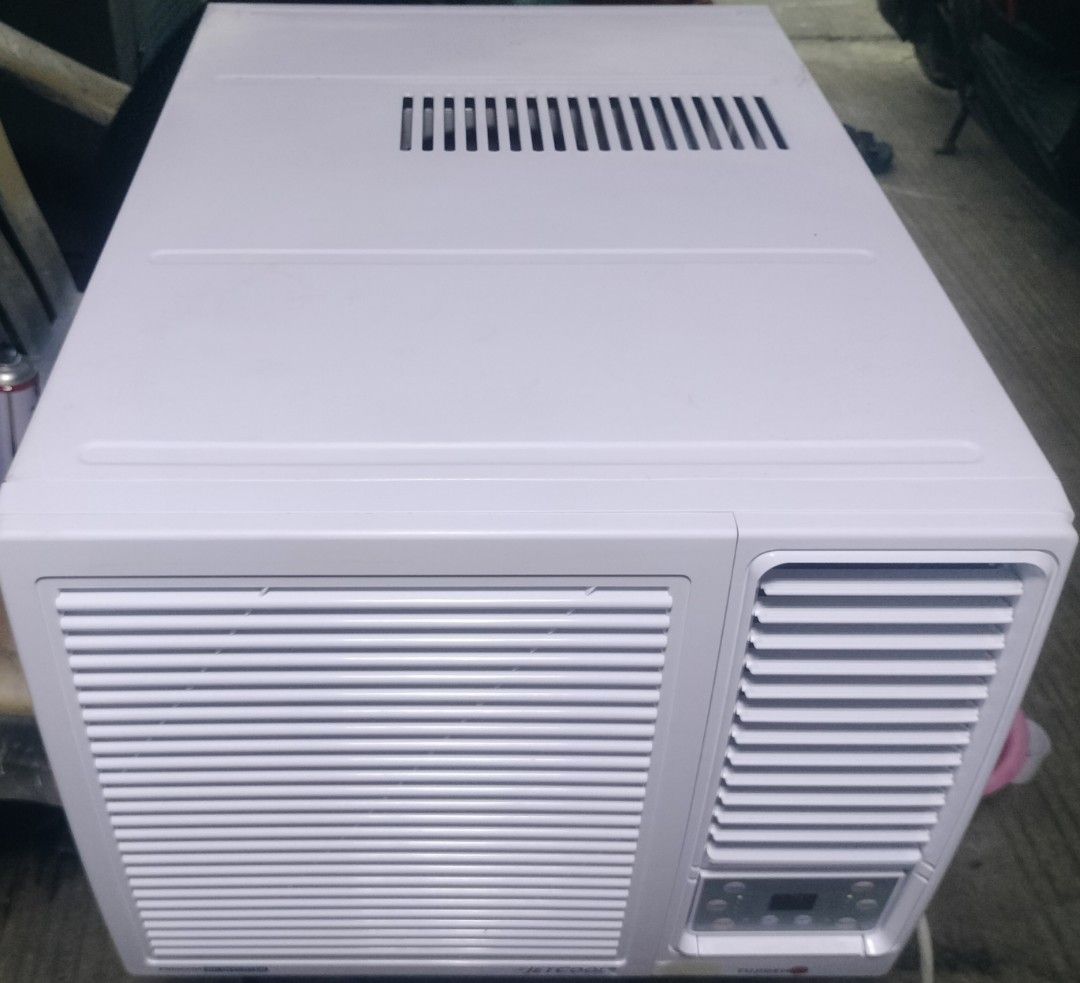 FUJIDENZO DC Inverter Window Type Air Conditioner (Category: Air Conditioning and Heating) located in Manila. Submitted by acmadonung72620 (Listing ID 1467941419, Image 3). Description: - Brand/Model: Fujidenzo Window Type Air Conditioner - Technology: Premium DC Inverter with Jet Cool for fast cooling - Display: Front digital temperature panel - Settings: Multiple fan speeds, swing mode, and timer options - Design: Clean white body casing with f