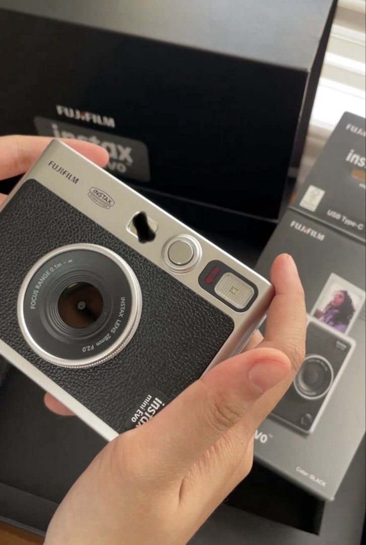 Fujifilm Instax Mini Evo Leather Kit Limited Edition (Category: Cameras) located in Caloocan City. Submitted by ginnypygmypuff (Listing ID 1467409915, Image 2). Description: Negotiable RFS: Need funds for health reasons; barely used no film included Purchase date: Feb 2026 from 14999 Limited Edition Fujifilm Instax Mini Evo Leather Kit box set Includes matching black leather camera case and silver pouch case With SD card Comes with film frames, n