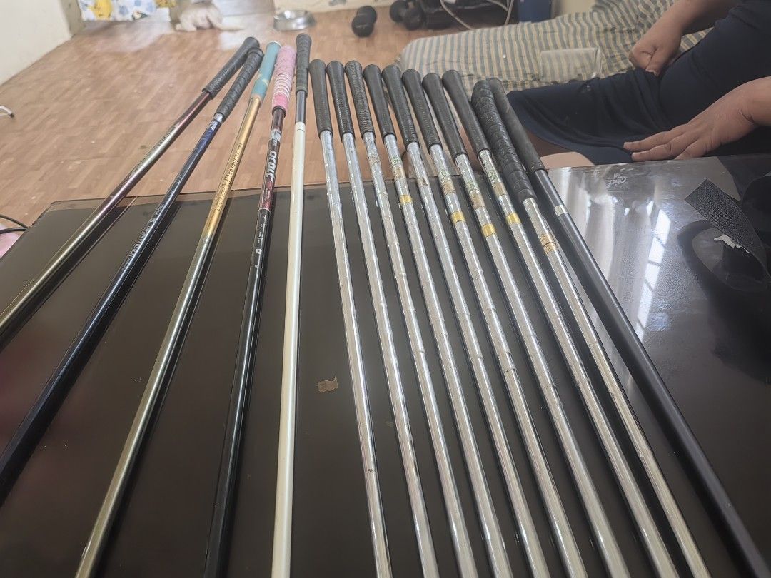Full Golf Club Set Driver Irons Putter (Category: Golf) located in Silang. Submitted by jamessseller (Listing ID 1467872099, Image 1). Description: - Complete golf club set, ready for the course - Includes multiple drivers, irons (3 through 9), sand wedge, and a putter - Features various shaft designs and grips - Shows typical signs of previous play on heads and shafts - Great value set for beginners and regular players alike.