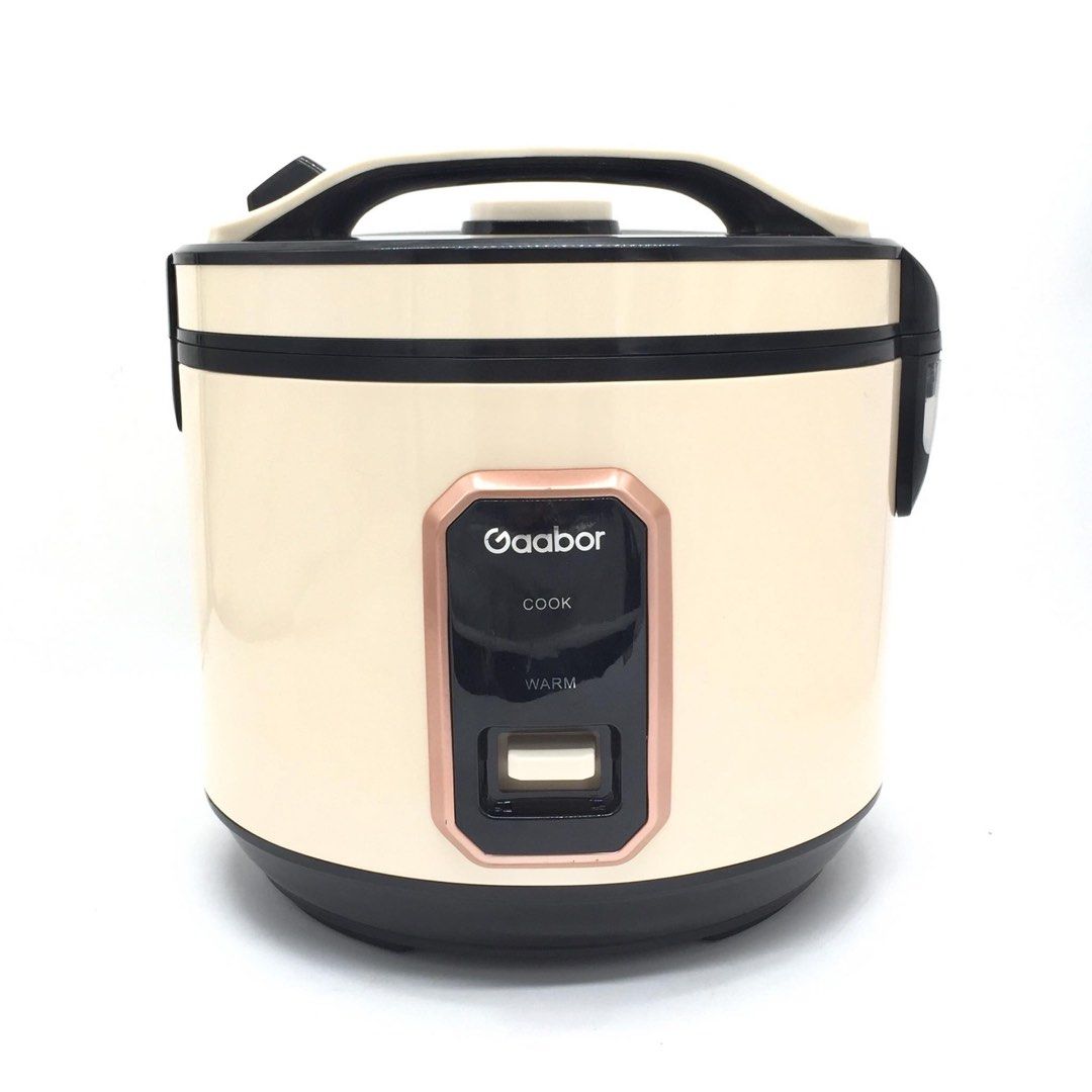 GAABOR RC-40M02A Compact Multifunction Rice Cooker (Category: Cookers) located in Pasay City. Submitted by meostore (Listing ID 1467901220, Image 2). Description: GAABOR RC-40M02A Compact Multifunction Rice Cooker -Brand: Gaabor -Model no.: RC-40M02A -Power rating: 700W -Input rating: 220-240V / 50/60Hz -Rated capacity: 4.0L -Non-stick food grade inner pot; One touch start; Cook Warm modes NOTE: Unit has existing dents and paintchips. Actual phot