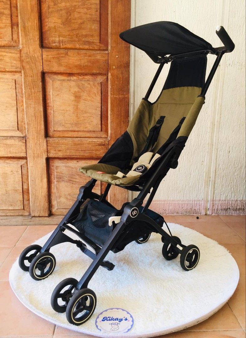 GB pocket stroller Terrain armygreen (Category: Strollers) located in Tuguegarao City. Submitted by kikay.store.ph30 (Listing ID 1468056795, Image 2). Description: ❗NEW ARRIVAL❗ GB pocket stroller Terrain Condition : slightly use minimal sign of usage See photo for references Still sturdy and easy to fold Price : 3800 MOP: GCASH, BDO, MOD: SCO FOR SHIPPING PURPOSE, BUS SHIPPING, JNT, LBC ♥️ 1 day reservation ONLY ♥️ No to rush shipping ♥️ No free