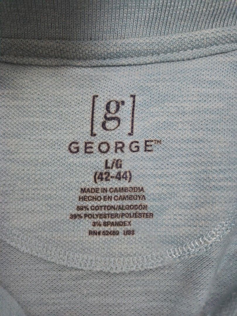 George Light Blue Polo Shirt Large (Category: Tshirts & Polo Shirts ) located in Dasmarinas. Submitted by youngdeer-bdc6 (Listing ID 1468050071, Image 2). Description: Selling my George Polo Shirt - Color: Light Blue - Size: L (Fits like XL) Measurements (Actual): Chest Width: 23 in Shirt Length: 30 in Sleeve Length: 10 in Shoulder Width: 20 in Issues: None RFS: Decluttering Price: 200 MOP: Gcash, Bank Transfer.