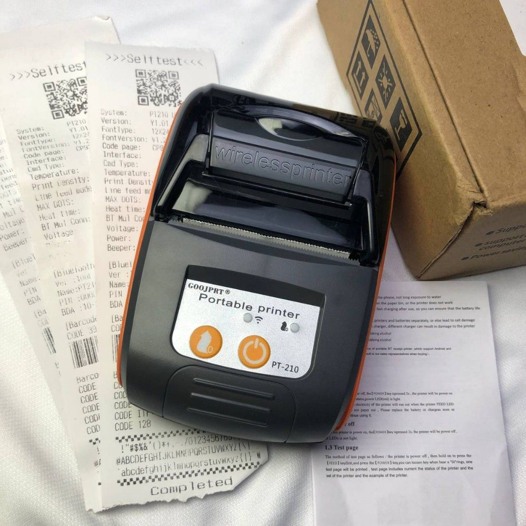GOOJPRT PT-210 Portable Thermal Printer (Bluetooth) (Category: Printers, Scanners & Copiers) located in Cavite. Submitted by ace.hanro (Listing ID 1468041904, Image 1). Description: GOOJPRT PT-210 Portable Thermal Printer (Bluetooth) Price: ₱899 Condition: Brand New Wireless Bluetooth receipt printer (No ink needed!) Compact & easy to carry Perfect for online sellers, small business, & POS Tested & 100% working 📦 Includes: Printer, original box,