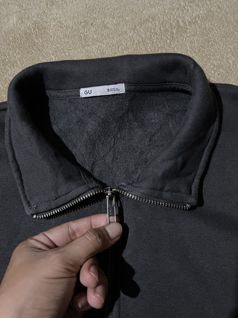 GU Haft Zip Jacket - Dark Gray (Category: Coats, Jackets and Outerwear) located in Cebu City. Submitted by jlturno1999 (Listing ID 1467934249, Image 2). Description: GU Haft Zip Jacket - Dark Gray Good as new condition 21x26.5 dimensions 9.8/10 color rate Legit/authentic No issue.