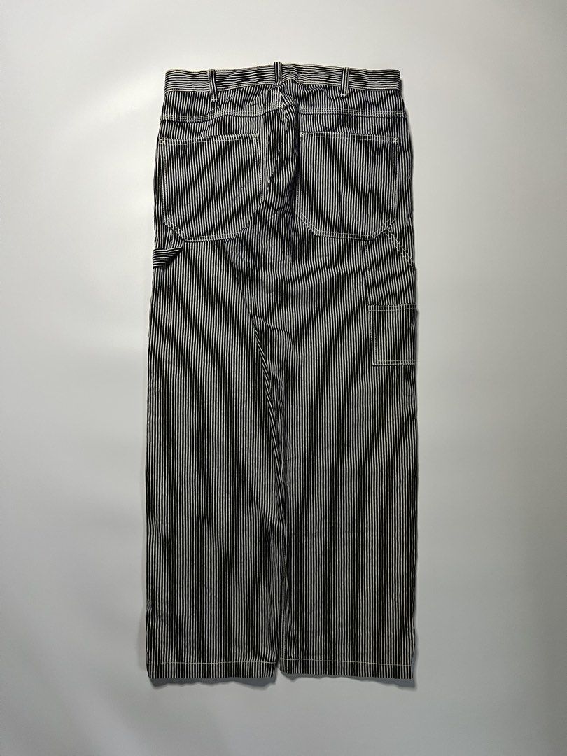 GU Hickory Stripe Carpenter Pants (Category: Jeans) located in Baler. Submitted by allthrifted31 (Listing ID 1467870417, Image 1). Description: Waist: 31 Length: 38 Thigh: 11.5 Hem: 8.5 Condition: Excellent Color rate: 10/10 Issue: None .